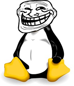 linux tux troll face